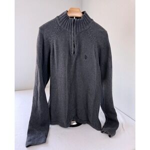 U.S. Polo Assn Men's XXL Quarter Zip Sweater Gray Cotton Casual Preppy Classic